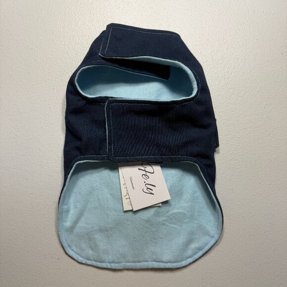 Denim Dog Jacket Decorative Pockets & Buttons Cute Stylish Dog Coat Handmade S - Picture 4 of 5